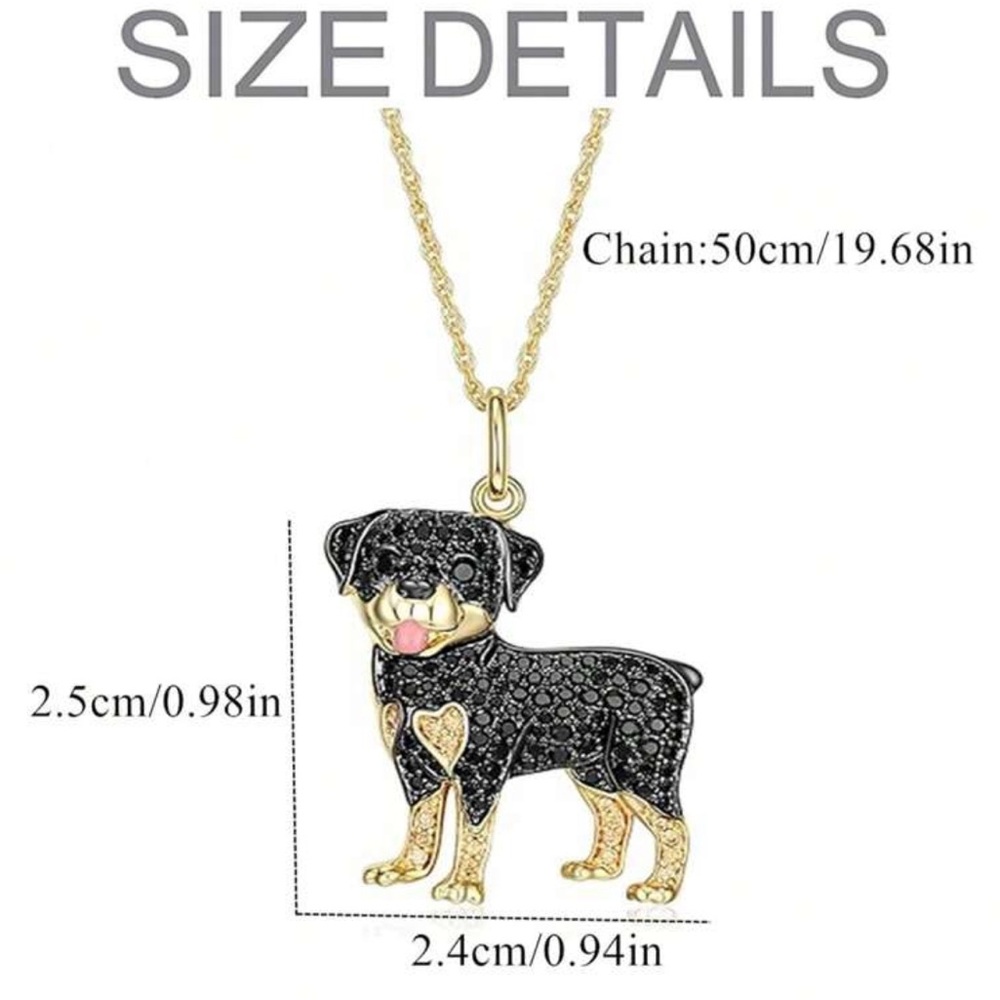Rottweiler Rhinestone Necklace‎ - Picture 3 of 3